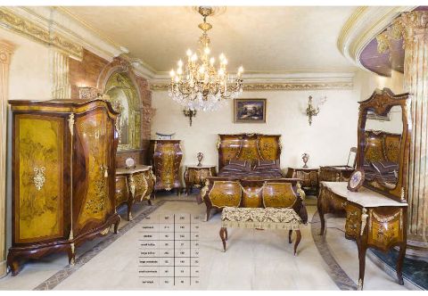 French Louis XV ormolu mounted veneer inlaid bedroom suite 